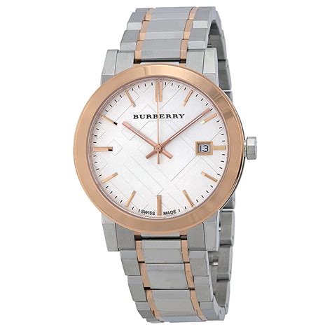 burberry two tone stainless steel unisex watch bu9006|Burberry Silver Dial Two.